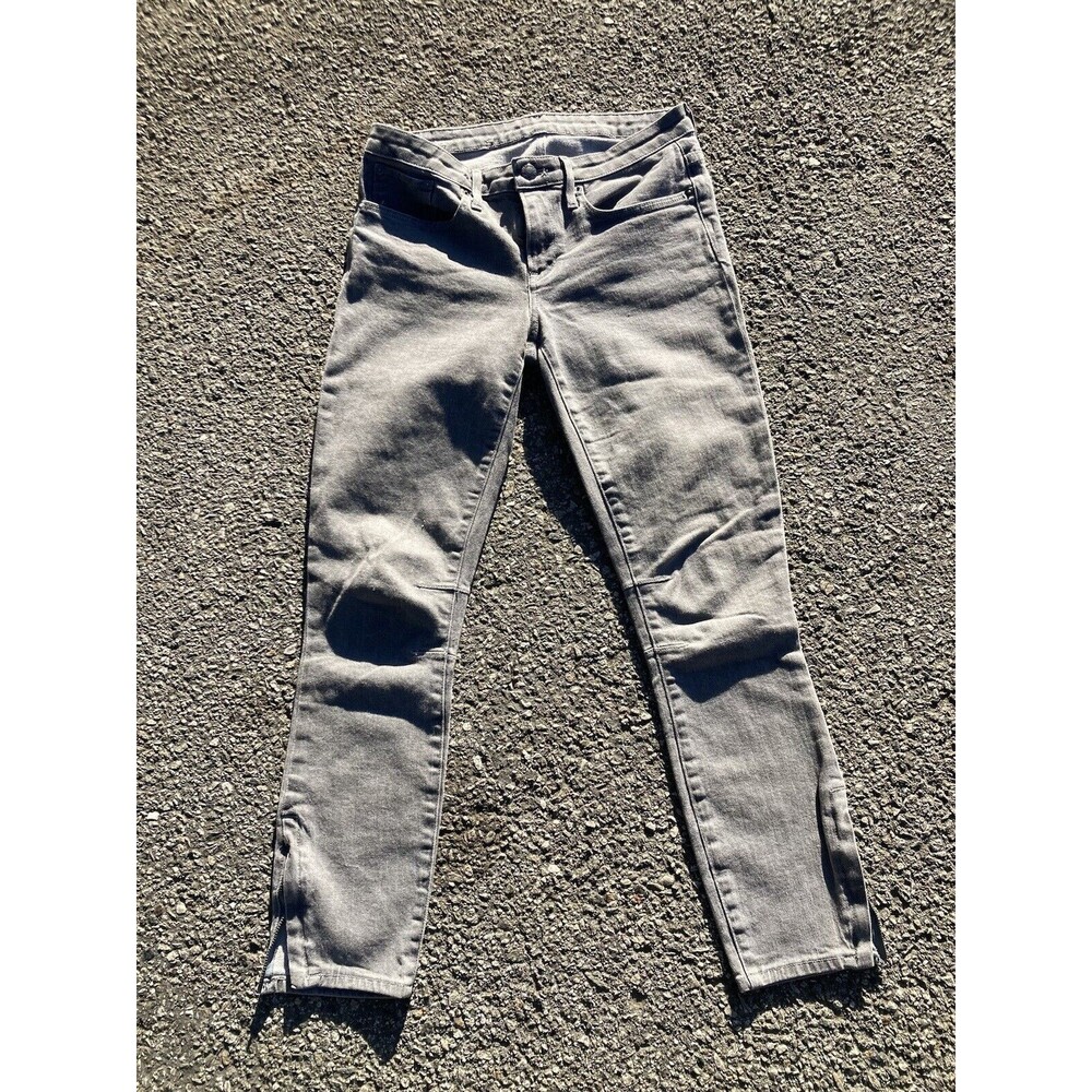 Helmut Lang Grey silk blend minimalist trouser pants with side slits sz 26